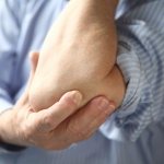 Pain in the elbow joint of the left arm