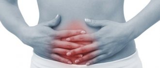 Woman's stomach hurts
