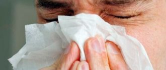 A man has a runny nose